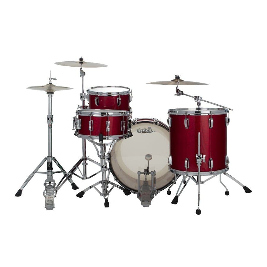 Ludwig Classic Oak 3pc Fab Drum Set Red Sparkle
