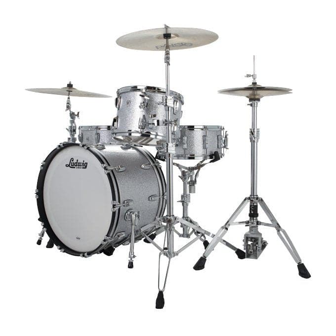 Ludwig Classic Oak 3pc Downbeat Drum Set Silver Sparkle