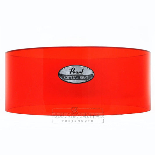 Pearl Crystal Beat Acrylic Free Floating Snare Shell 14x6.5 Ruby Red