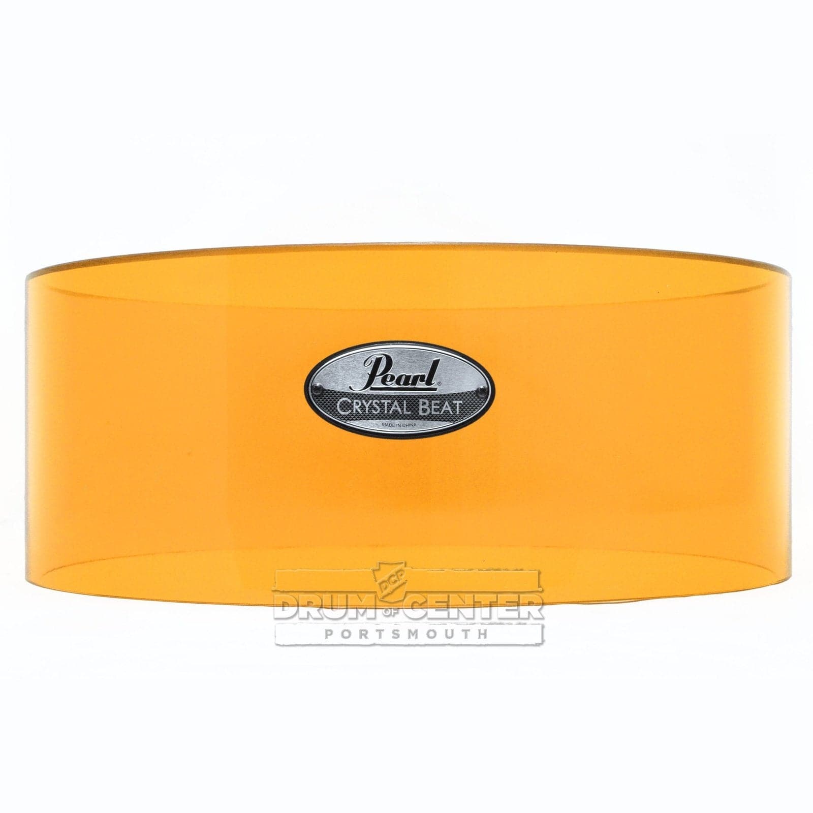 Pearl Crystal Beat Acrylic Free Floating Shell 14x6.5 Tangerine Glass