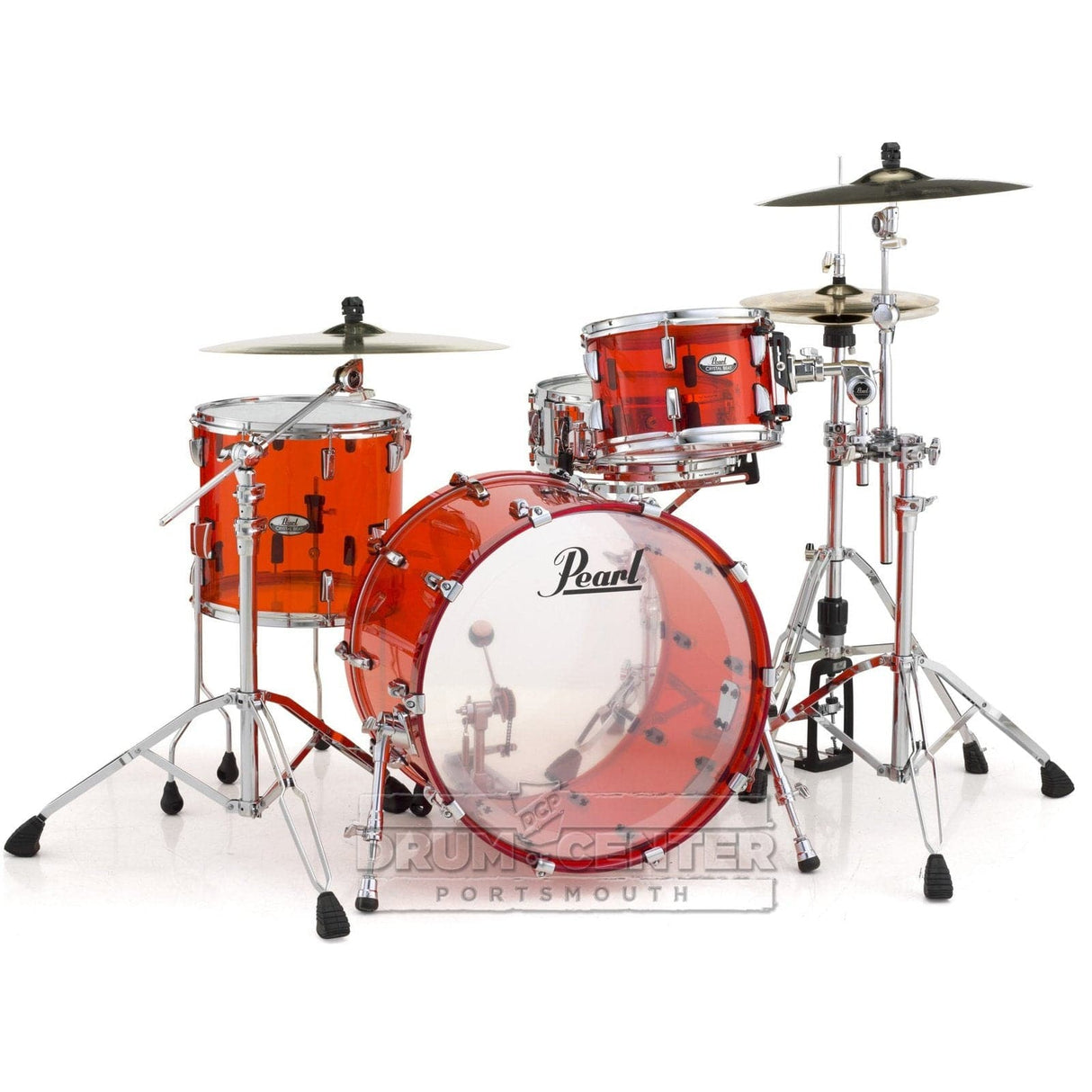 Pearl Crystal Beat Acrylic Drum Set 24/13/16 Ruby Red