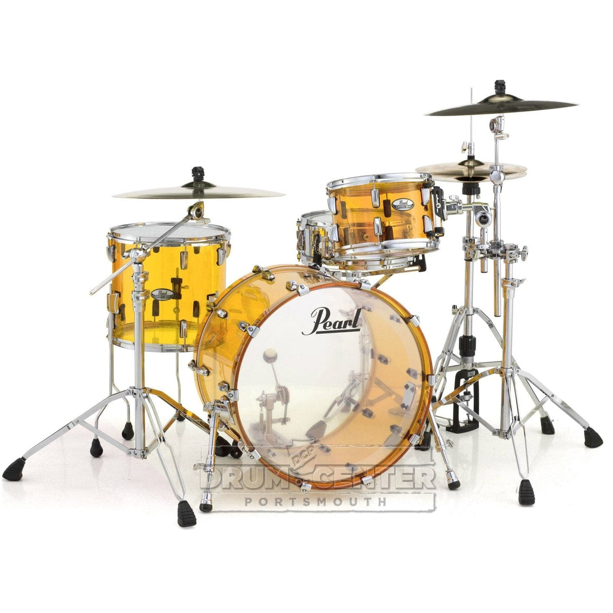 Pearl Crystal Beat Acrylic Drum Set 24/13/16 Tangerine Glass
