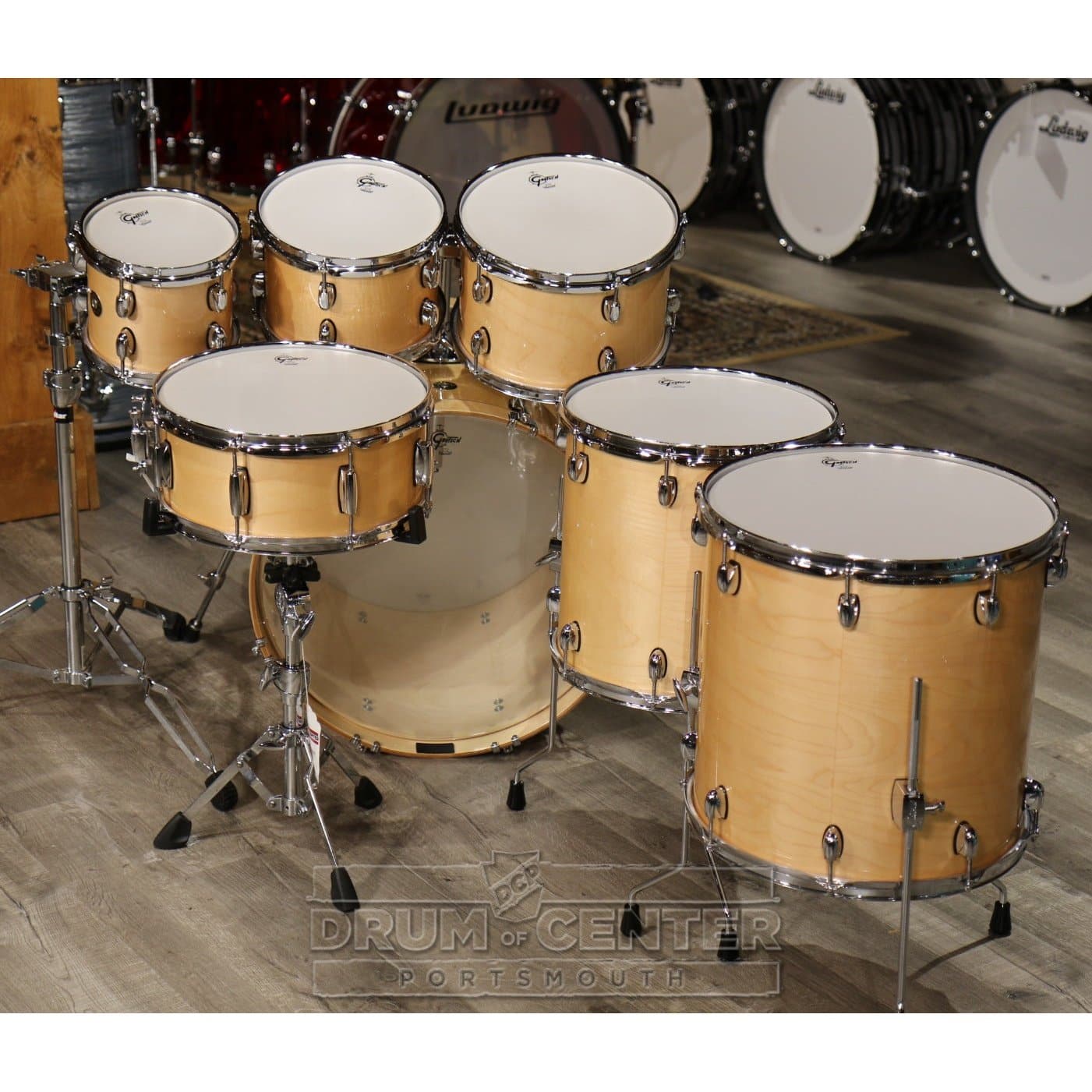 Gretsch Catalina Maple 7pc Rock Drum Set Gloss Natural - DCP Exclusive!