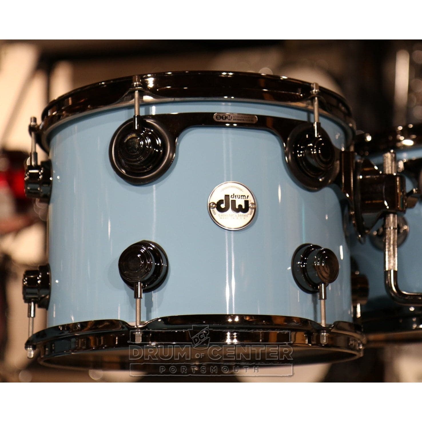 DW Collectors Maple/Mahogany 5pc Drum Set Solid Robin's Egg Blue w/Black Hw