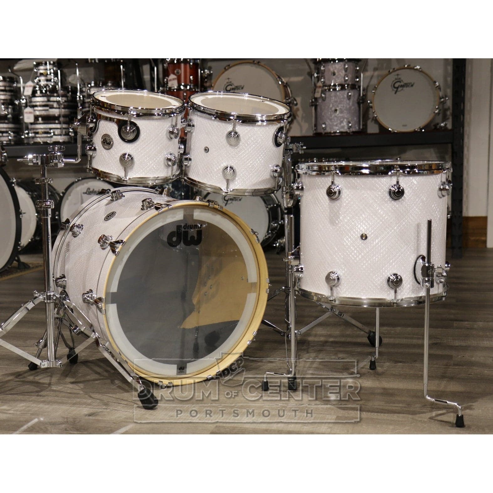 DW Collectors Maple 4pc Drum Set White Crystal