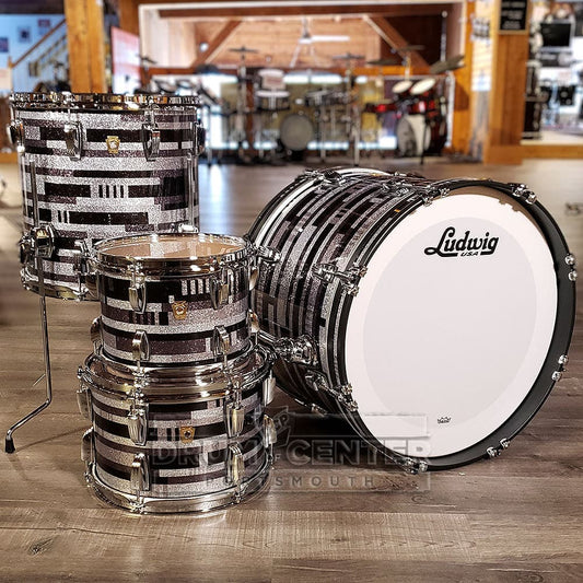 Ludwig Classic Maple 4pc 20/10/12/14 Drum Set Digital Black Sparkle
