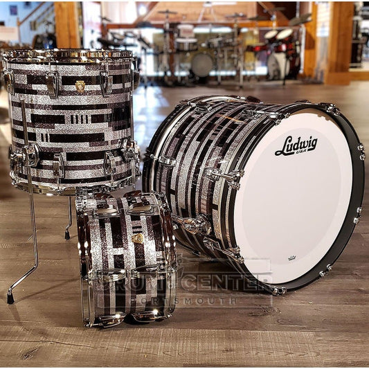 Ludwig Classic Maple 3pc 20/12/14 Drum Set Digital Black Sparkle