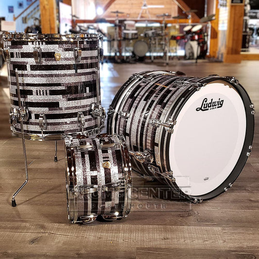 Ludwig Classic Maple 3pc 20/12/16 Drum Set Digital Black Sparkle