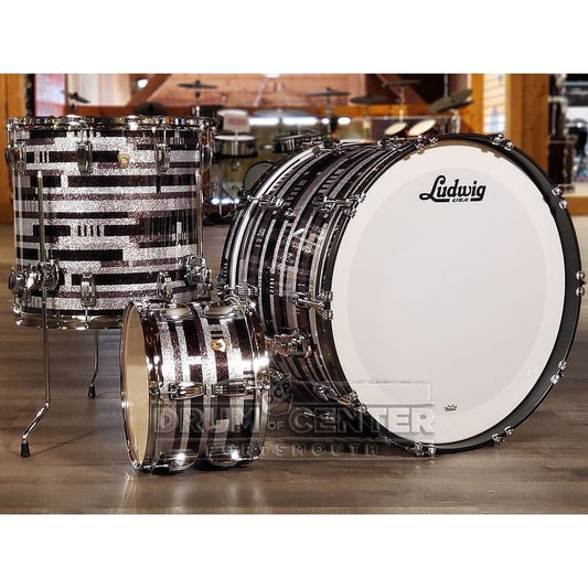 Ludwig Classic Maple 3pc 24/12/16 Drum Set Digital Black Sparkle