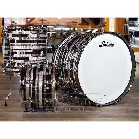 Ludwig Classic Maple 3pc 24/14/16 Drum Set Digital Black Sparkle