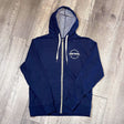 DCP Apparel : Full Zip Hoodie, Navy Blue w/NEW White Logo, Small