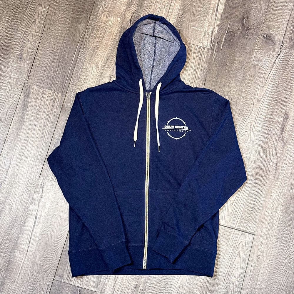 DCP Apparel : Full Zip Hoodie, Navy Blue w/NEW White Logo, XX-Large