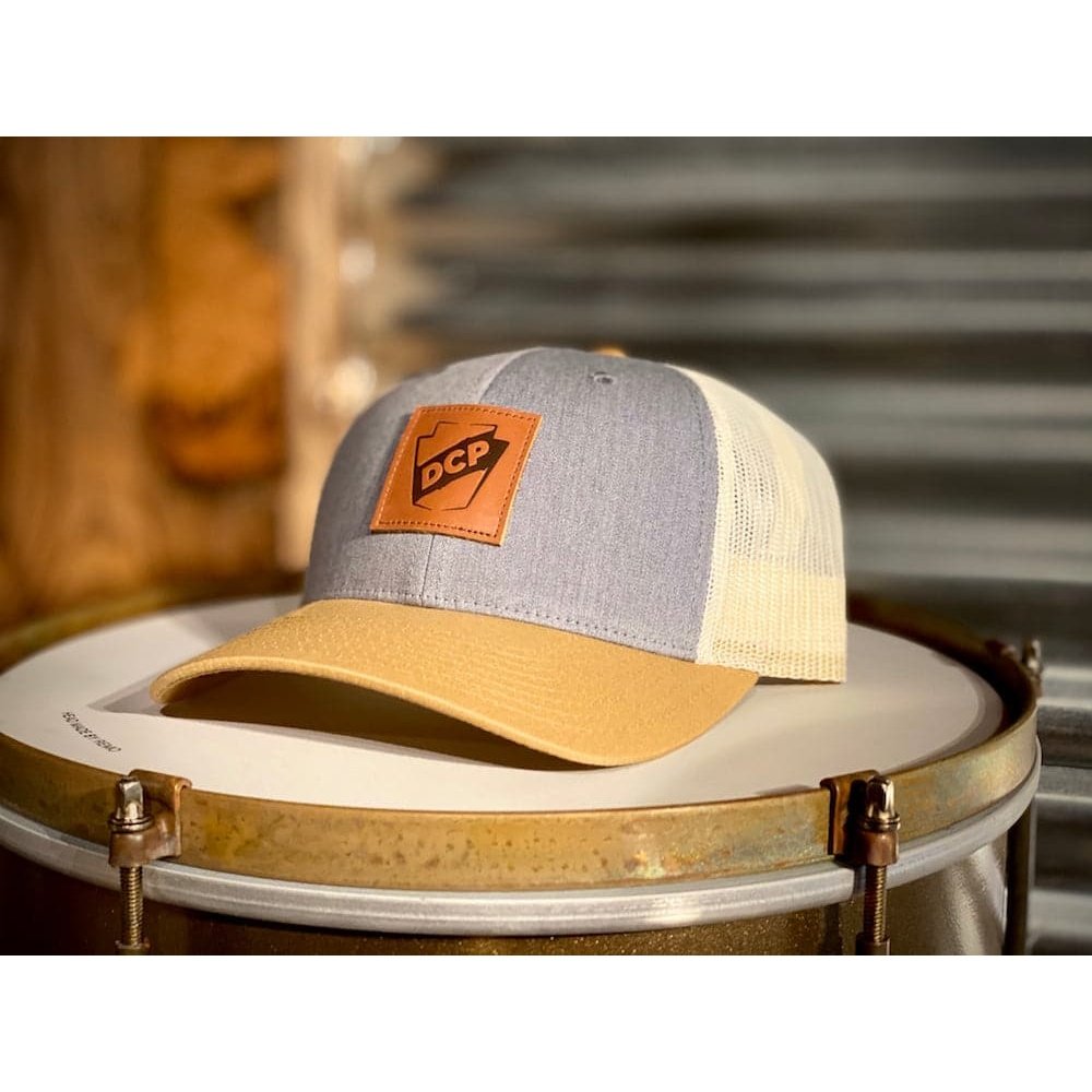 DCP Apparel : Trucker Hat, Grey/Tan w/ Patch