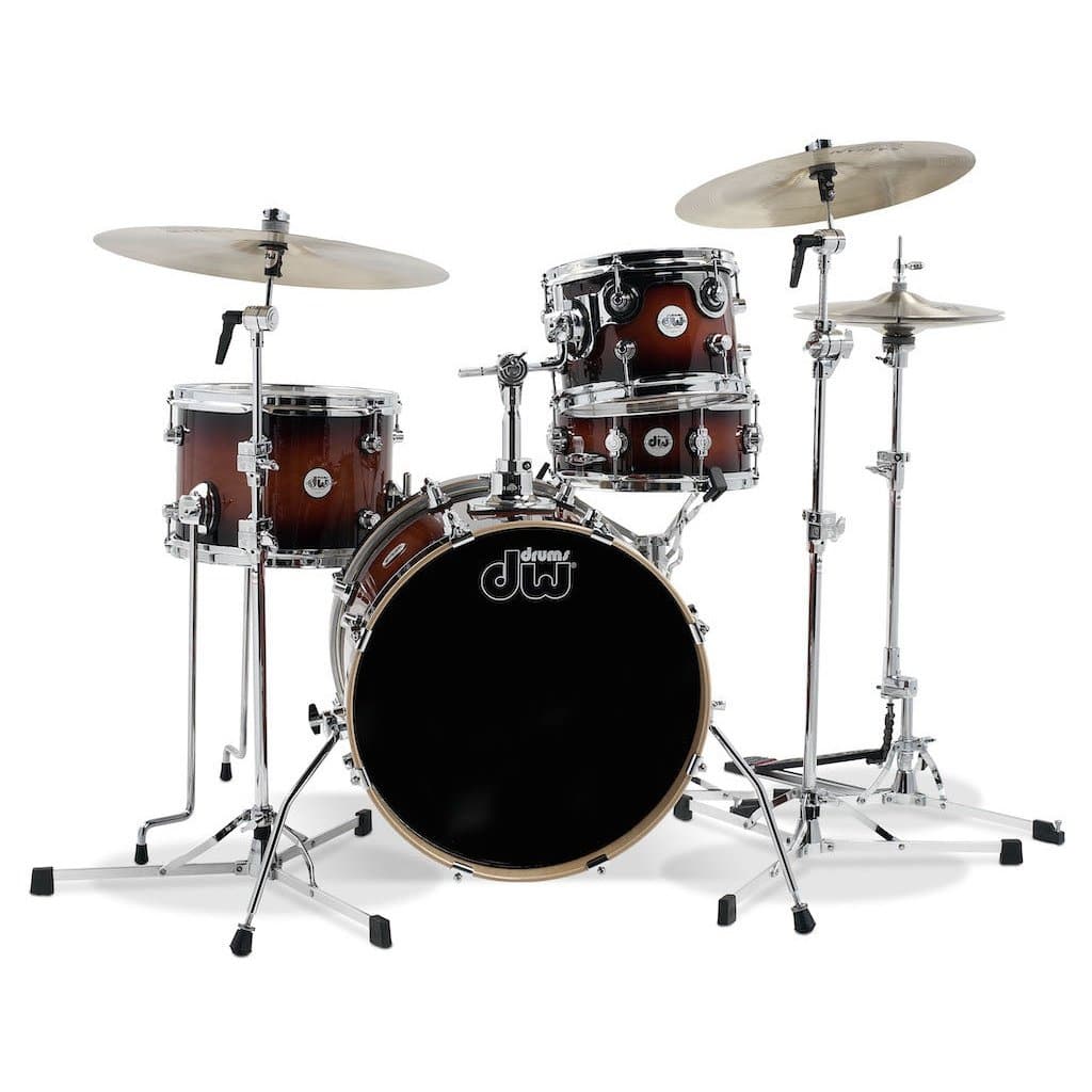 DW Design Mini-Pro 4pc Drum Set w/18BD Tobacco Burst Lacquer