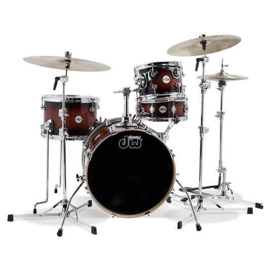 DW Design Mini-Pro 4pc Drum Set w/18BD Tobacco Burst Lacquer
