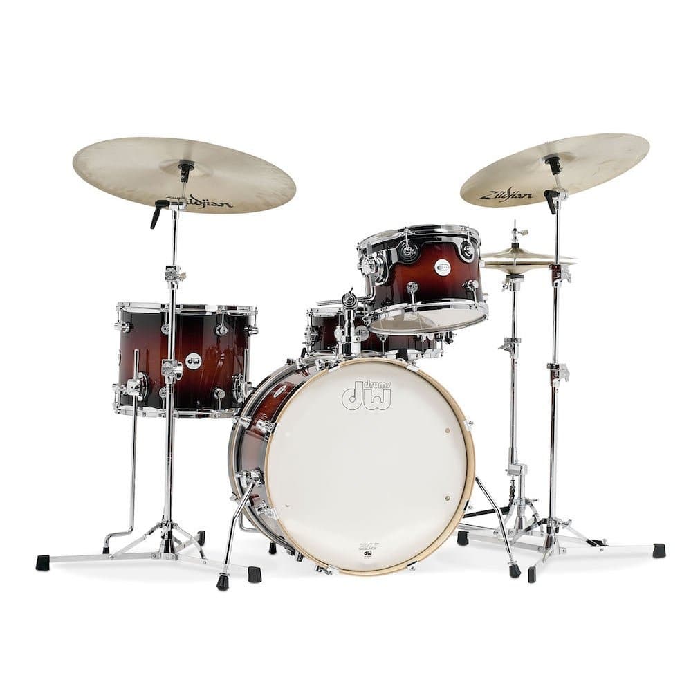 DW Design Frequent Flyer 4pc Drum Set Tobacco Burst Lacquer