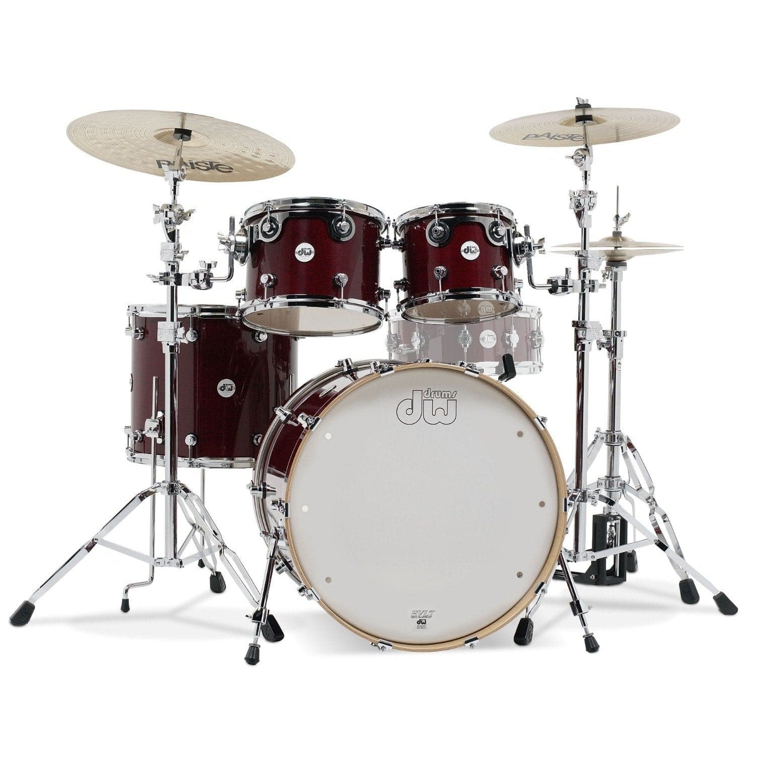 DW Design 4pc Drum Set - Cherry Stain