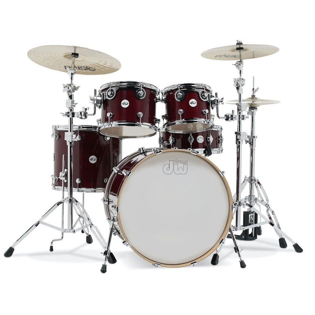 DW Design 5pc Drum Set w/22bd - Cherry Stain