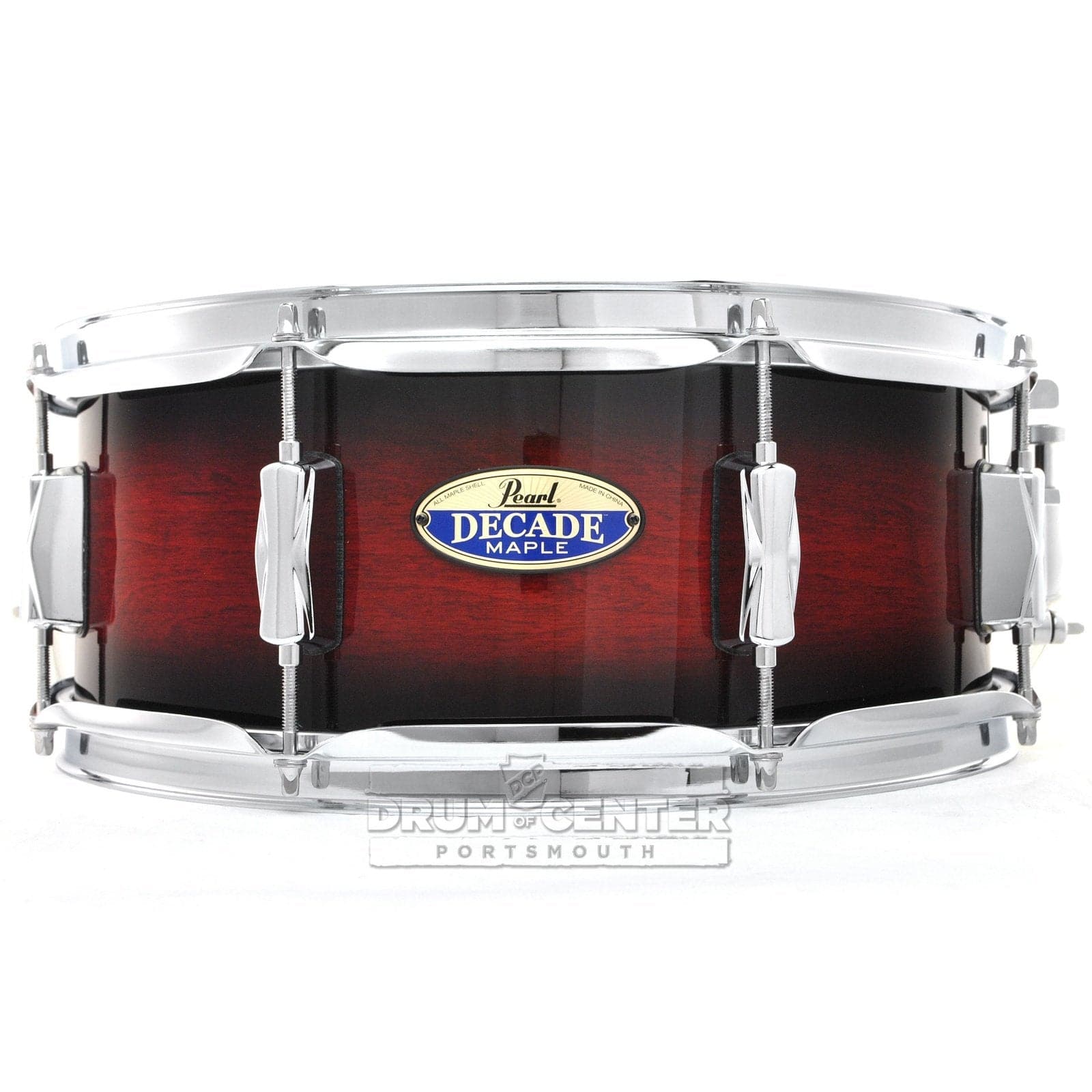 Pearl Decade Maple Snare Drum 14x5.5 Deep Red Burst