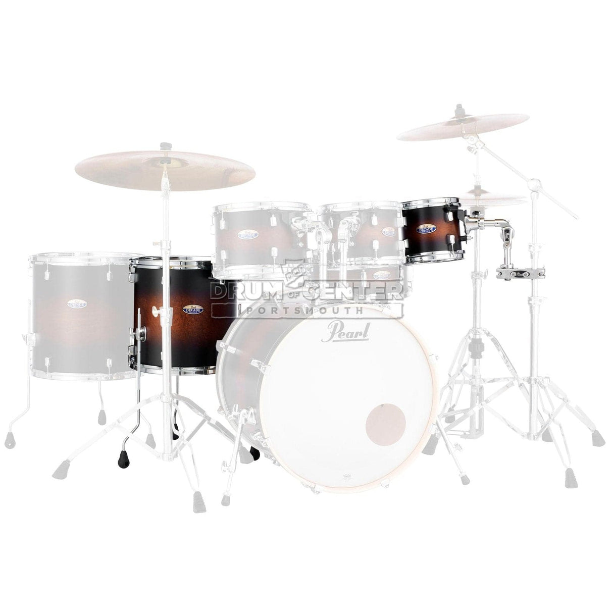Pearl Decade Maple 2pc Add-On Tom Pack 8/14 Satin Brown Burst
