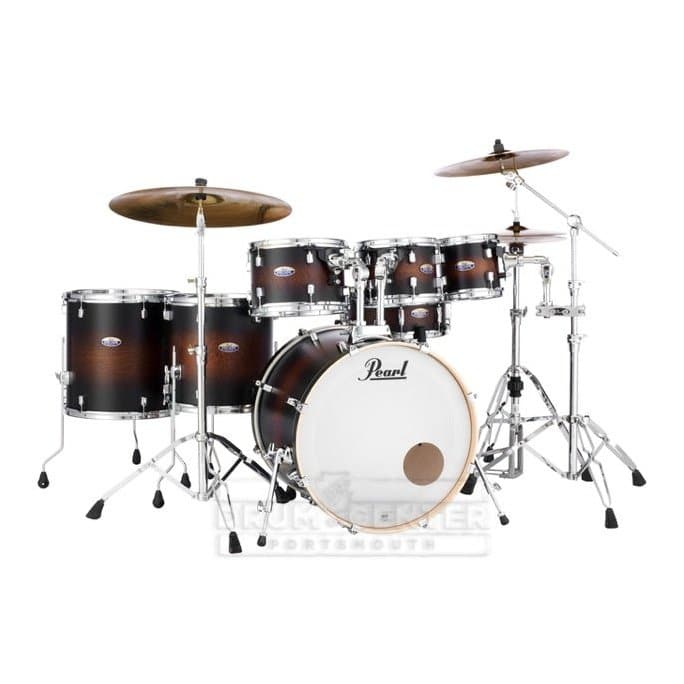 Pearl Decade Maple 7pc Drum Set Satin Brown Burst