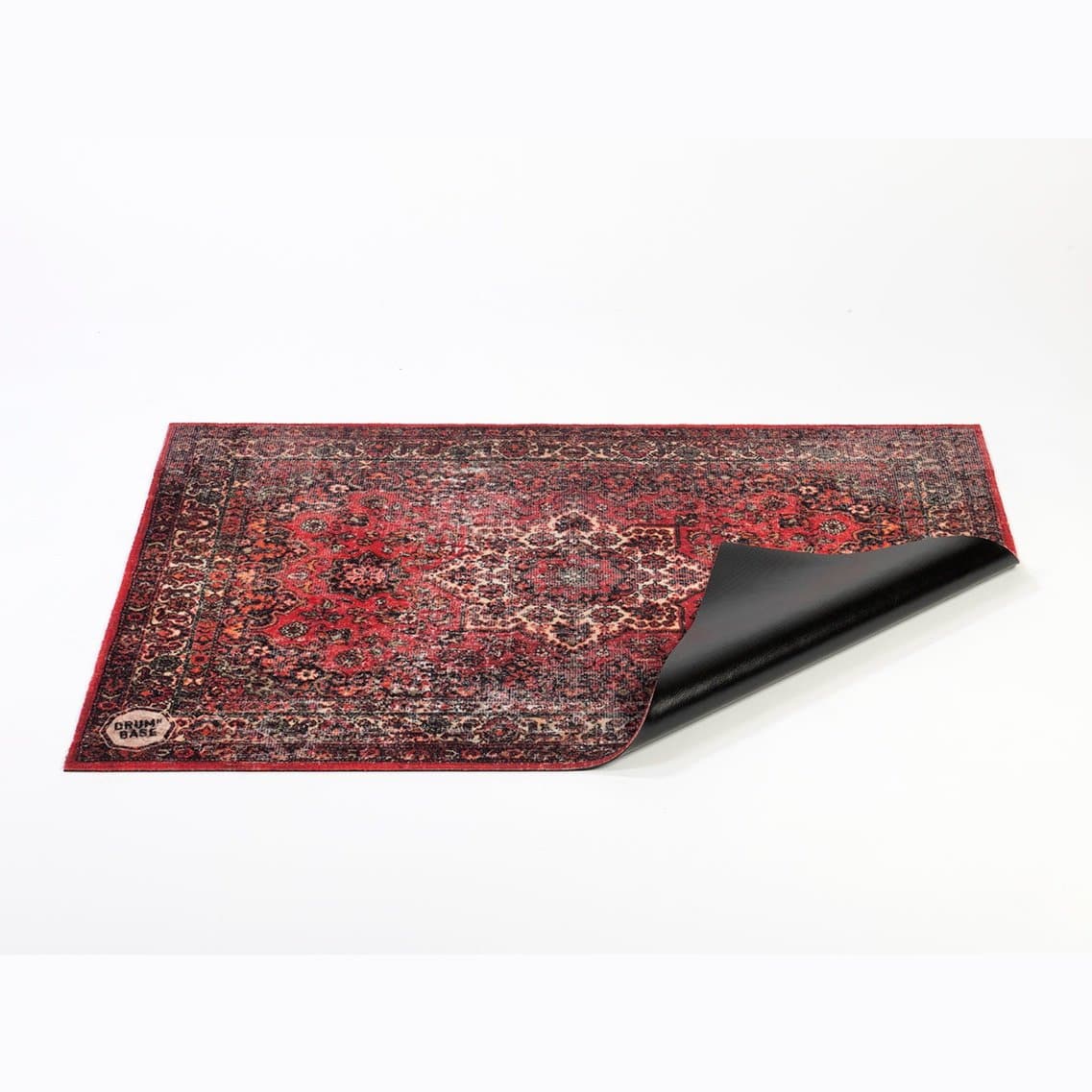 DRUMnBASE Vintage Persian Style Drum Rug 4.26' x 3' Original Red
