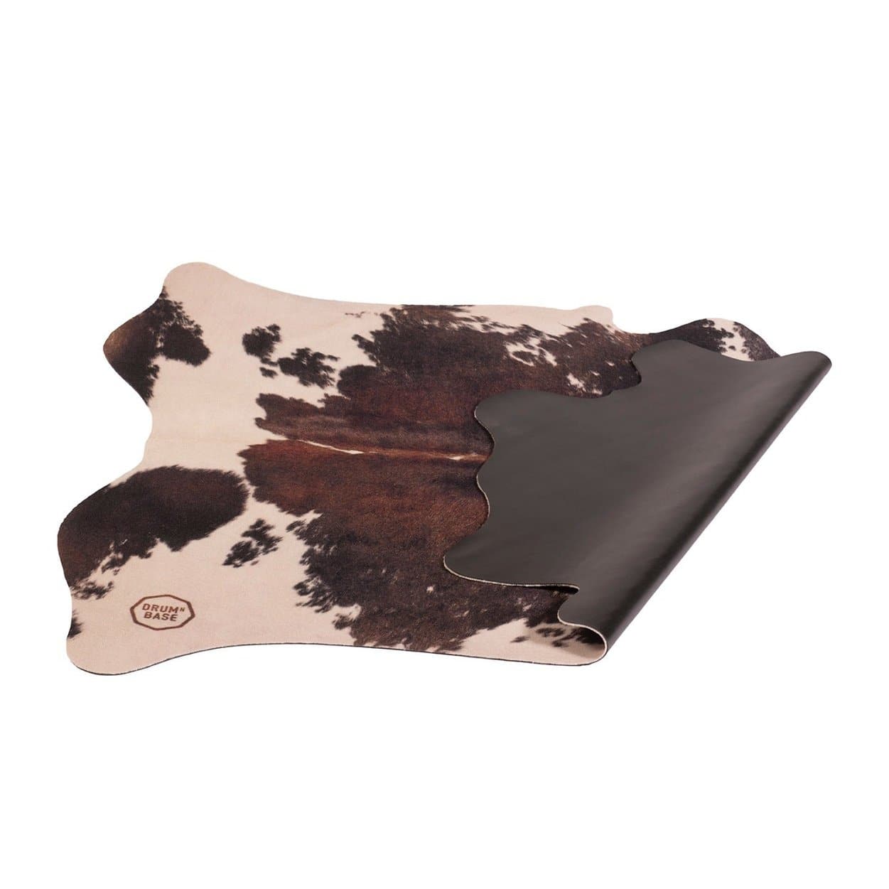DRUMnBASE Vegan Cow Drum Rug 6' x 5.25' Clara Black/White
