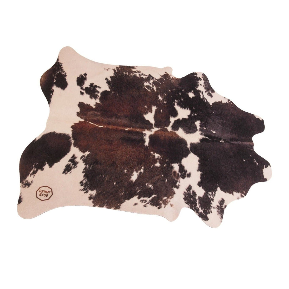 DRUMnBASE Vegan Cow Drum Rug 6' x 5.25' Clara Black/White