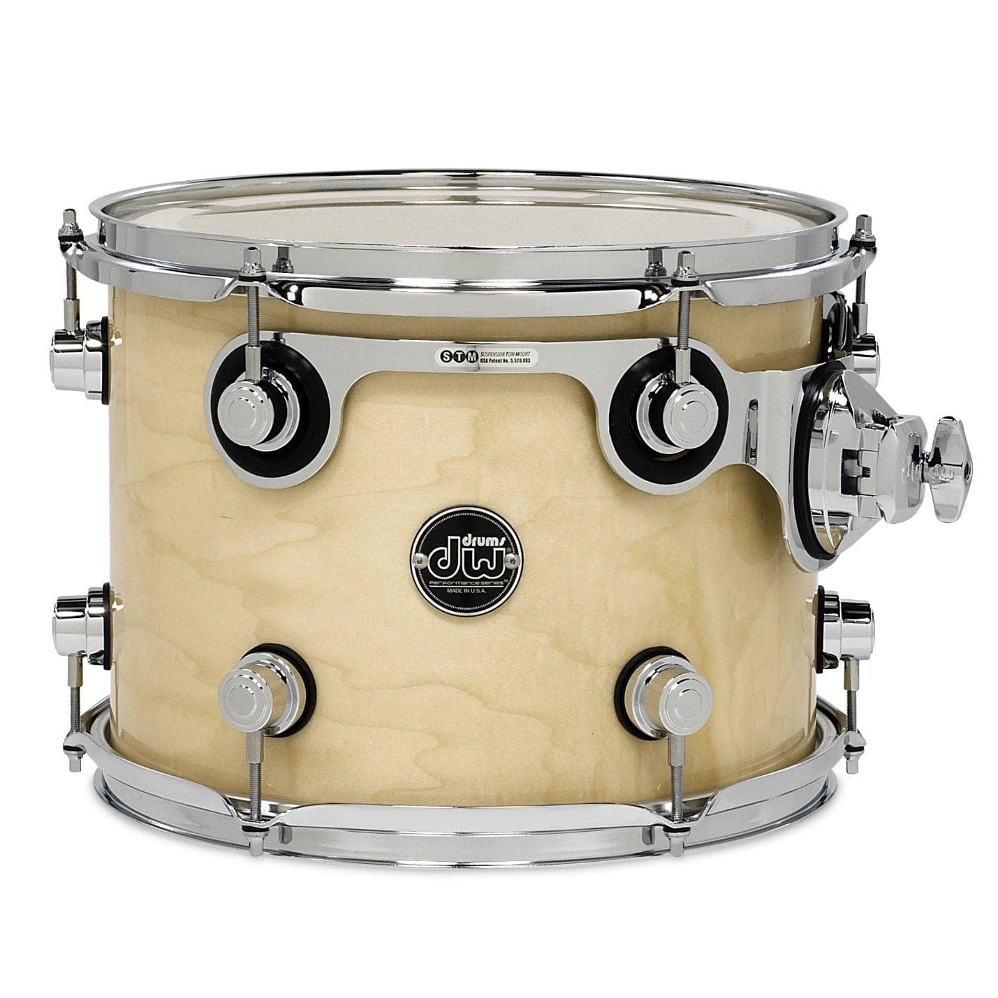 DW Performance Rack Tom 12x9 Natural Lacquer