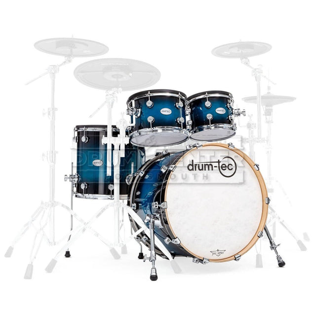 Drum-Tec Pro 3 Series 4pc E-Drum Set w/22" BD Blue Burst