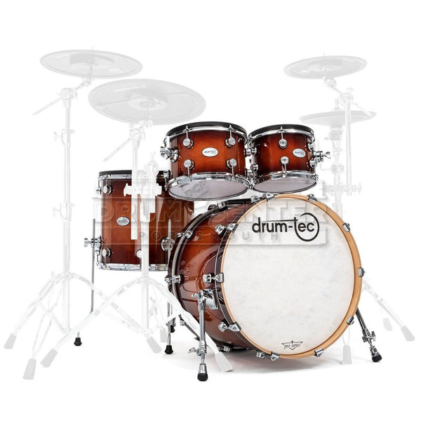 Drum-Tec Pro 3 Series 4pc E-Drum Set w/22" BD Brown Sunburst | DCP