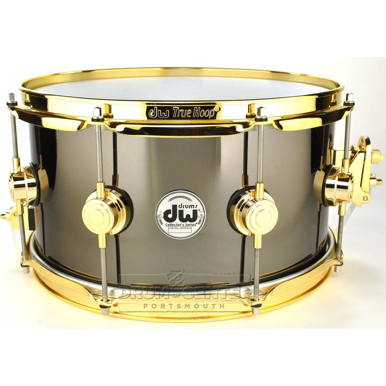 DW Collectors Black Nickel Over Brass Snare Drum 13x7 Gold Hardware
