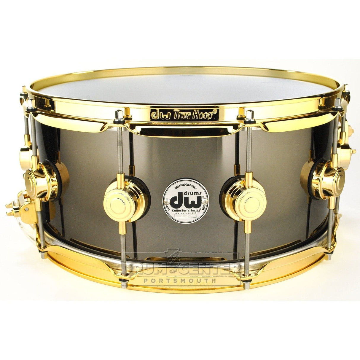 DW Collectors Black Nickel Over Brass Snare Drum 14x6.5 Gold Hardware