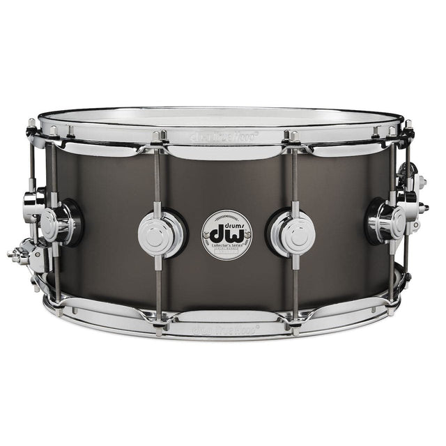 DW Collectors Series Satin Black Brass Snare Drum - 14x6.5 - Chrome Hardware