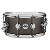 DW Collectors Series Satin Black Brass Snare Drum - 14x6.5 - Chrome Hardware