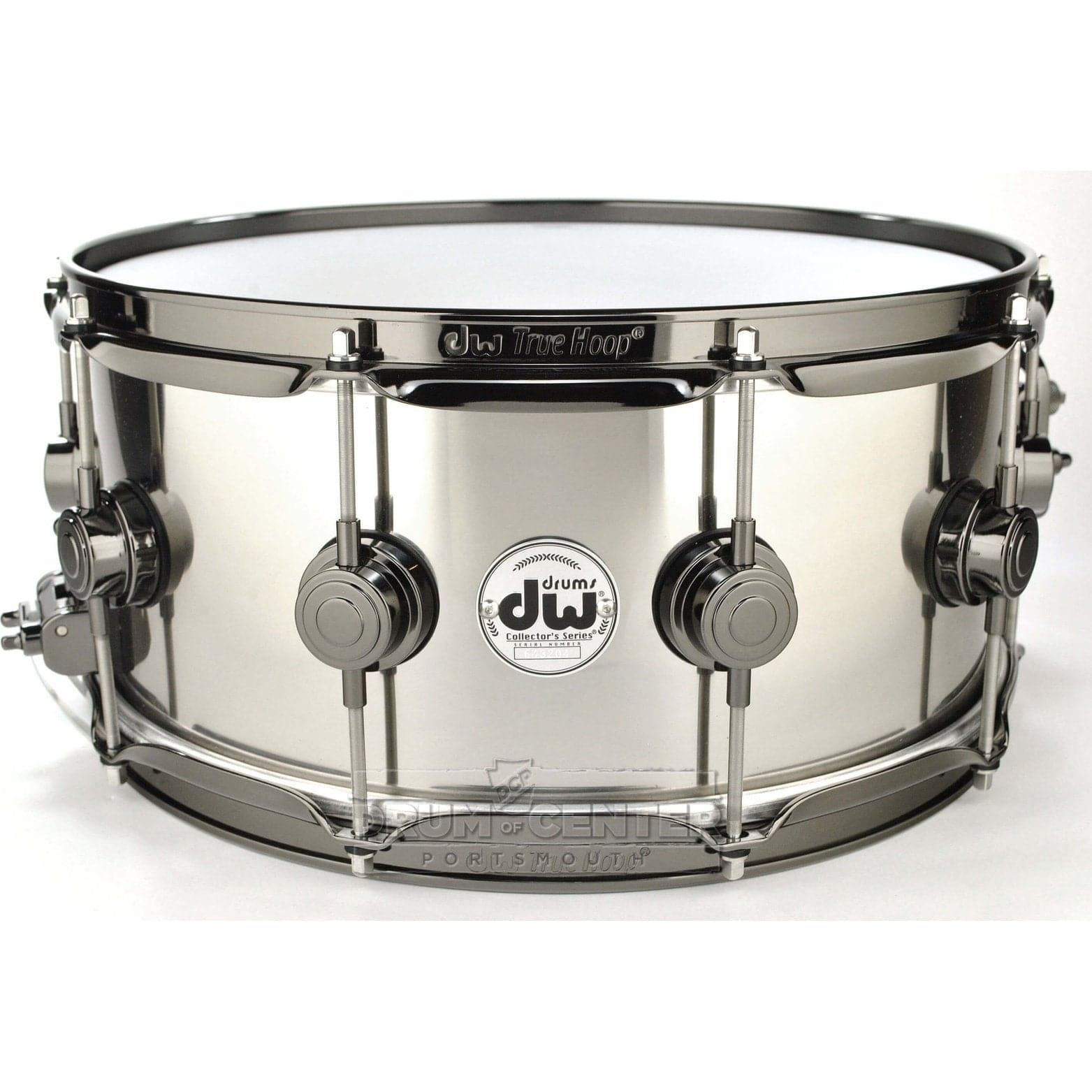 DW Collectors Stainless Steel Snare Drum 14x6.5 Black Nickel Hardware