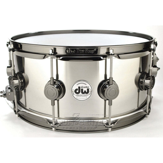 DW Collectors Stainless Steel Snare Drum 14x6.5 Black Nickel Hardware