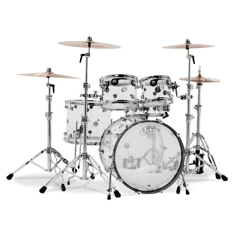 DW Design 5pc Drum Set Clear Acrylic