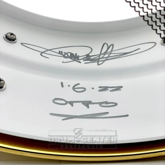 Dunnett Classic 2N High Carbon Steel Snare Drum 14x5.5 Matte White w/Brass Hw