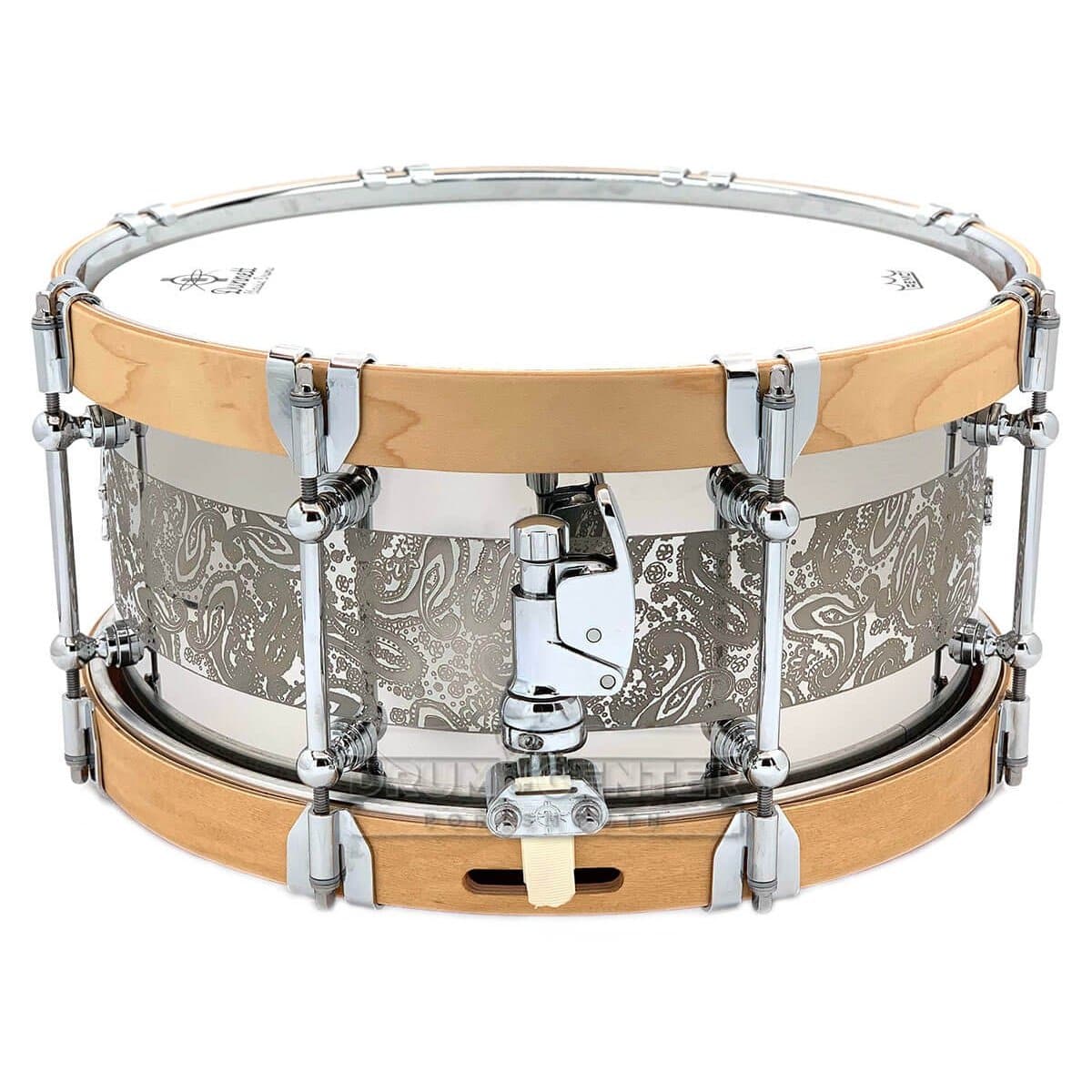 Dunnett Classic Stainless Steel Snare Drum 14x6.5 Engraved by James Trussart w/Hybrid Hoops
