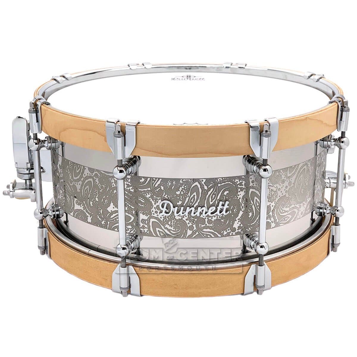 Dunnett Classic Stainless Steel Snare Drum 14x6.5 Engraved by James Trussart w/Hybrid Hoops