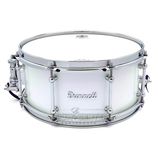 Dunnett Classic Titanium Snare Drum 14x6.5 Matte Pearlescent White