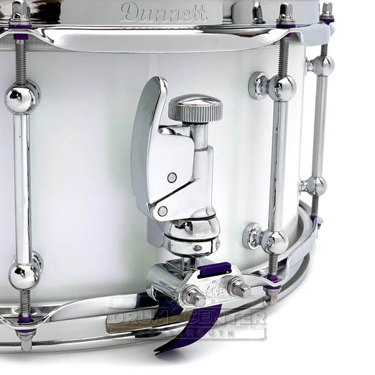 Dunnett Classic Titanium Snare Drum 14x6.5 Matte Pearlescent White