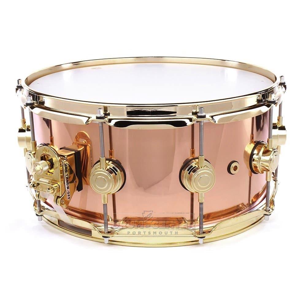 DW Collectors 3mm Copper Snare Drum 14x6.5 Gold Hw