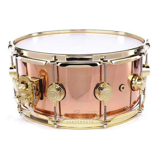 DW Collectors 3mm Copper Snare Drum 14x6.5 Gold Hw