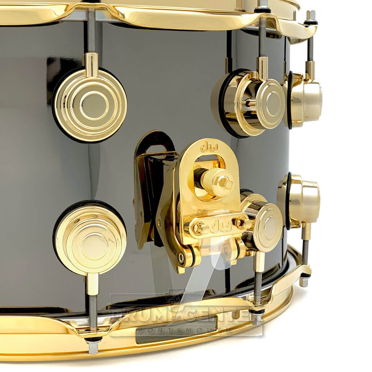 DW Collectors Black Nickel Over Brass Snare Drum 14x8 Gold Hardware