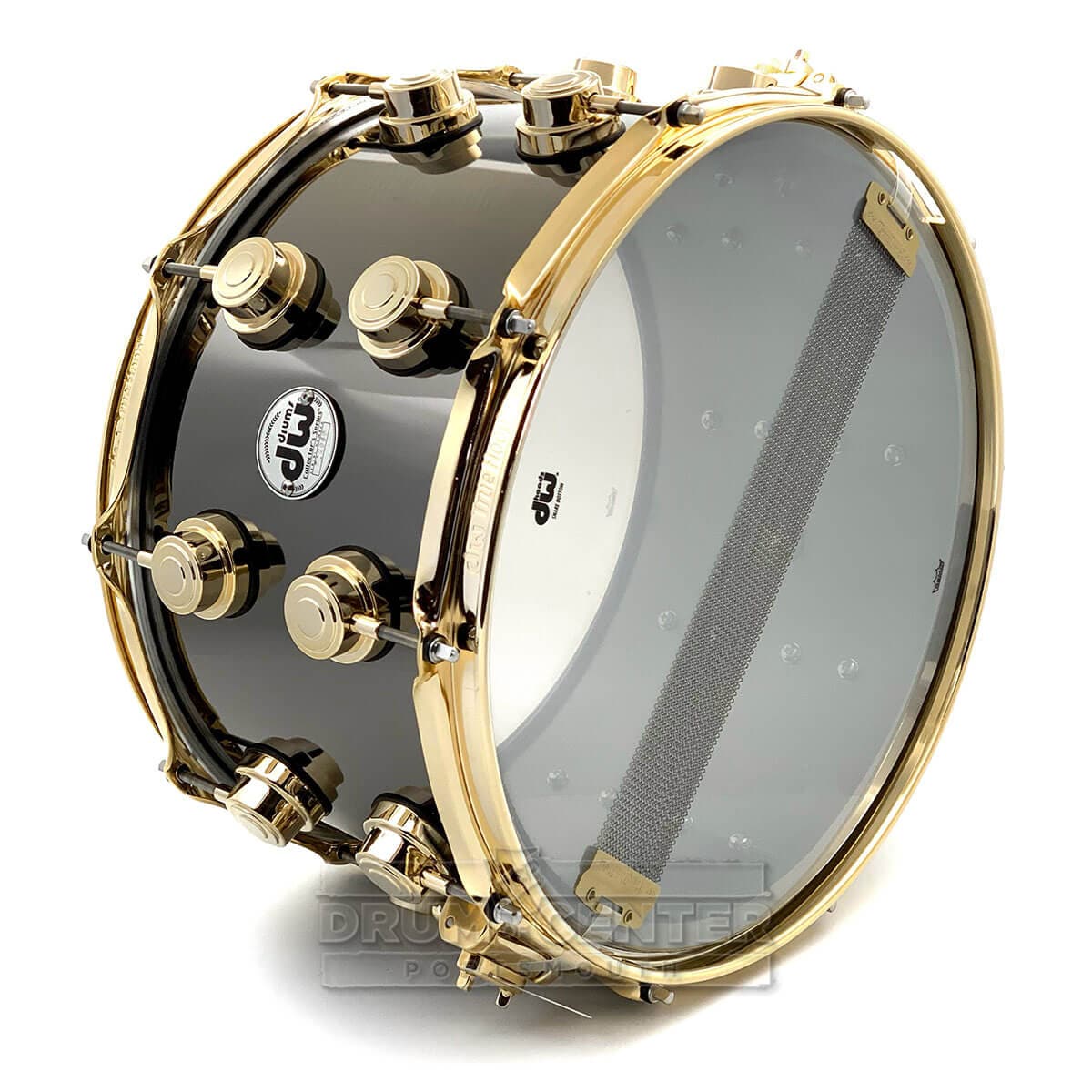 DW Collectors Black Nickel Over Brass Snare Drum 14x8 Gold Hardware