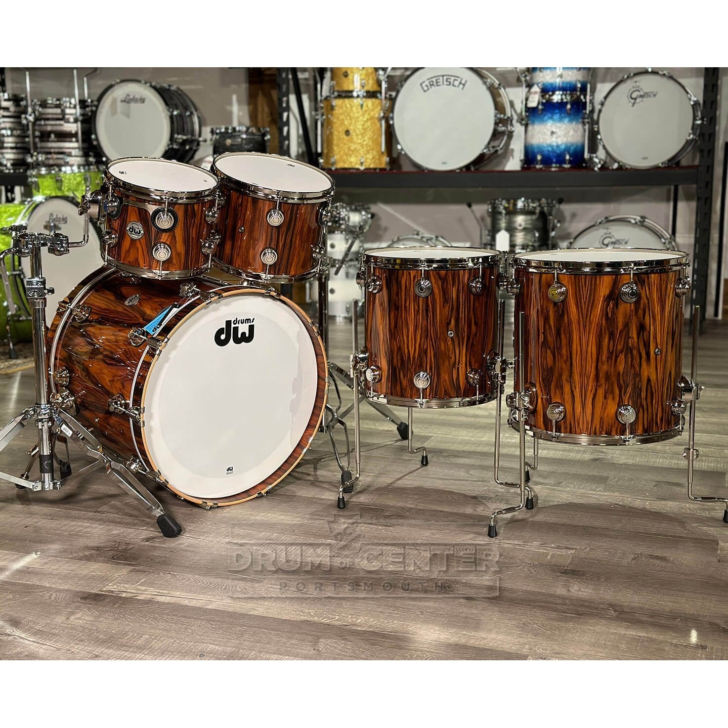 DW Collectors Cherry 5pc Drum Set Exotic Santos Rosewood w/Nickel Hardware