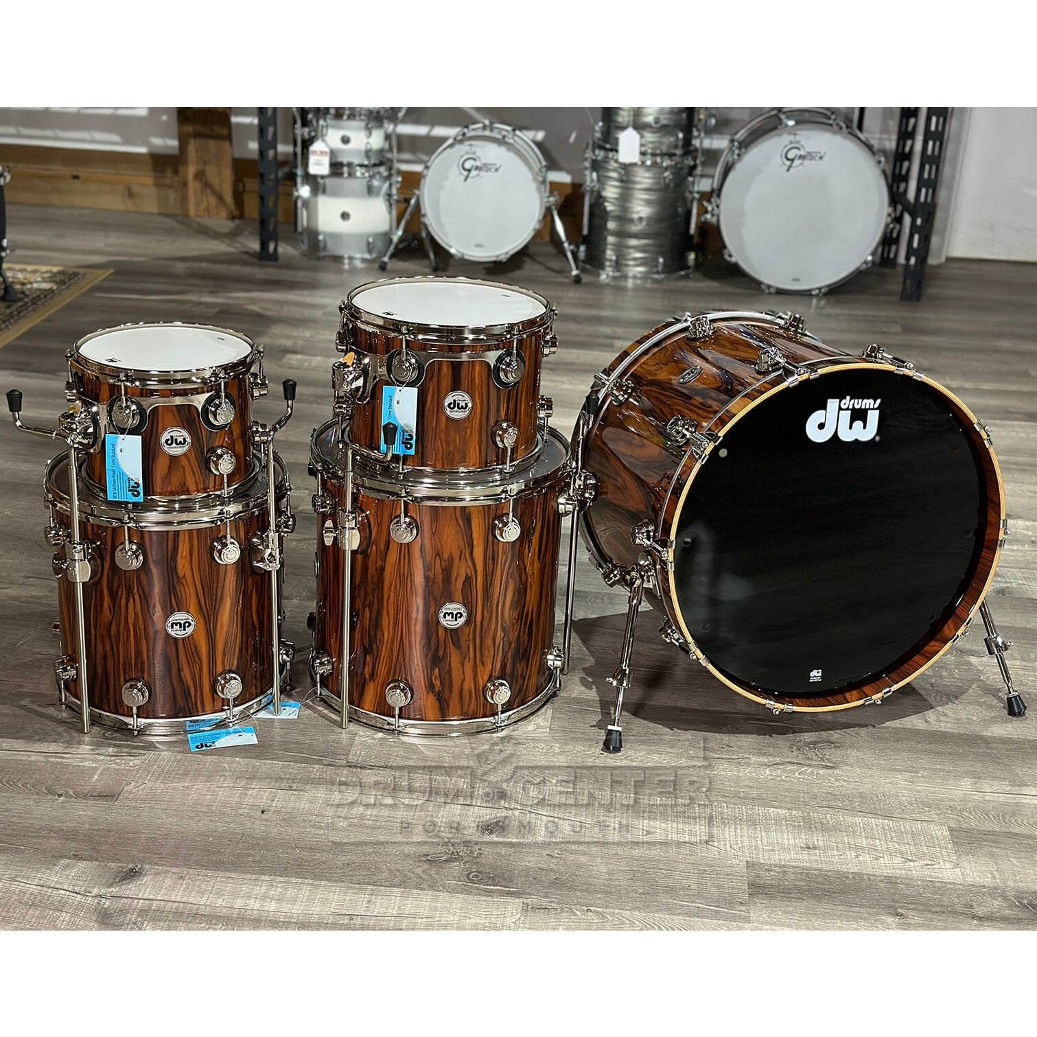 Dw Collectors Cherry 5pc Drum Set Exotic Santos Rosewood Wnickel Hardware Drum Center Of