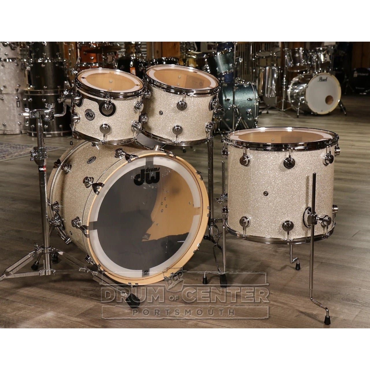 DW Collectors Maple 4pc Drum Set Broken Glass